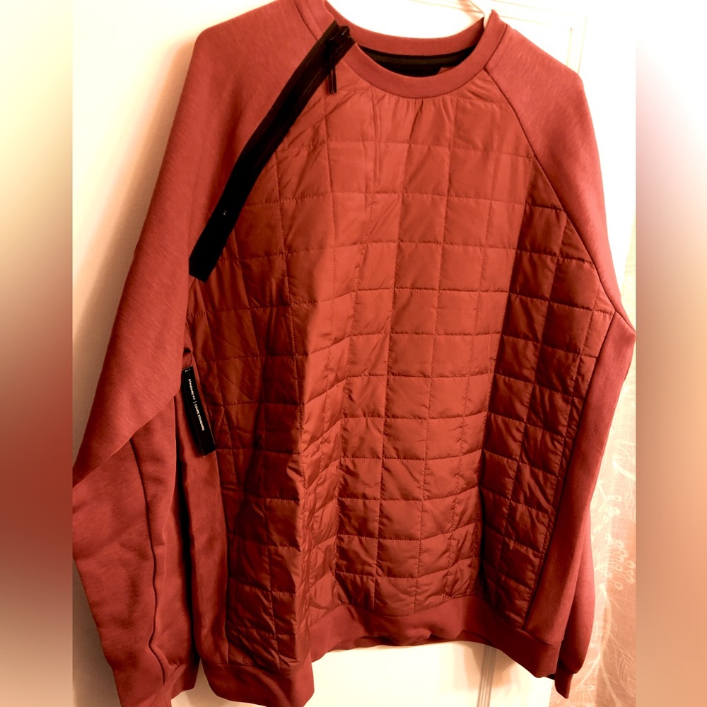 Nike mens running insulated sweat shirt L burnt dark orange